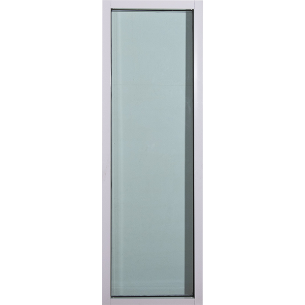 หน้าต่างบานติดตาย 1 ช่อง อลูมิเนียมสีอบขาว+กระจกใสเขียว  50ซม.*100ซม.